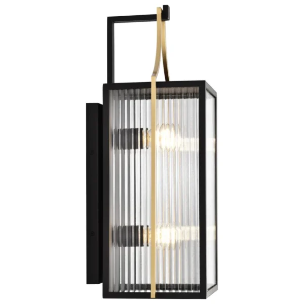 Nuvo Holden Large Outdoor Lantern - Gold and Black Finish