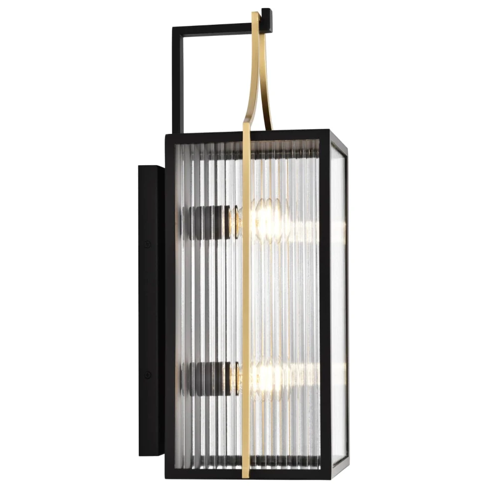 Nuvo Holden Large Outdoor Lantern - Gold and Black Finish