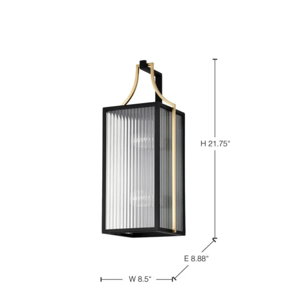 Nuvo Holden Large Outdoor Lantern - Gold and Black Finish