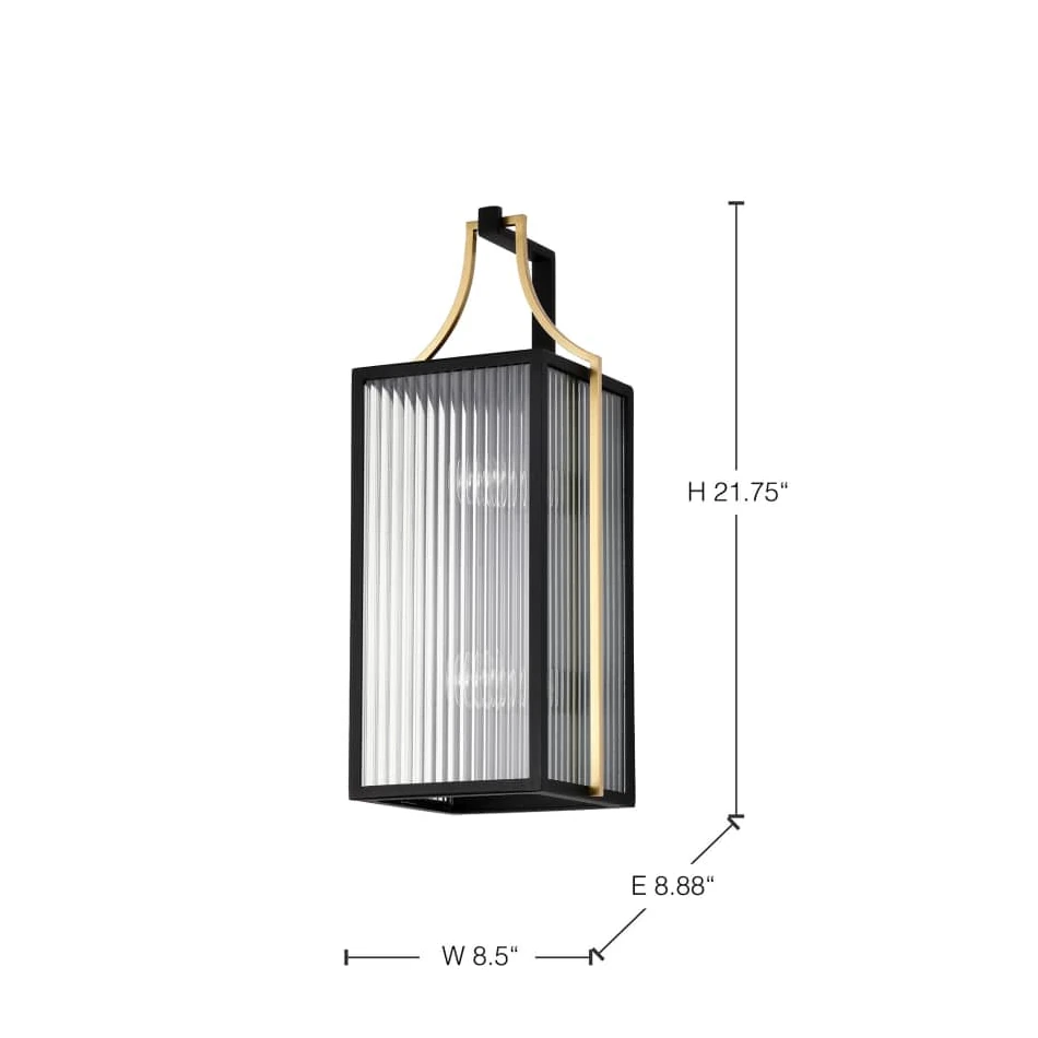 Nuvo Holden Large Outdoor Lantern - Gold and Black Finish