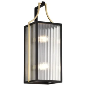 Nuvo Holden Large Outdoor Lantern - Gold and Black Finish