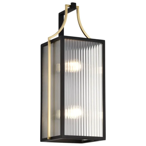 Nuvo Holden Large Outdoor Lantern - Gold and Black Finish