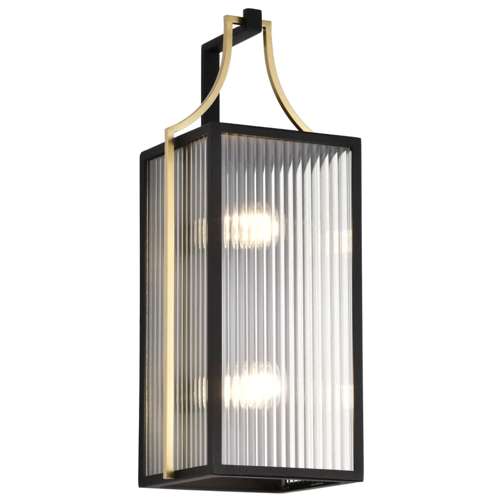Nuvo Holden Large Outdoor Lantern - Gold and Black Finish