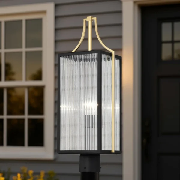 Nuvo Holden Outdoor Post Lantern - Gold and Black Finish