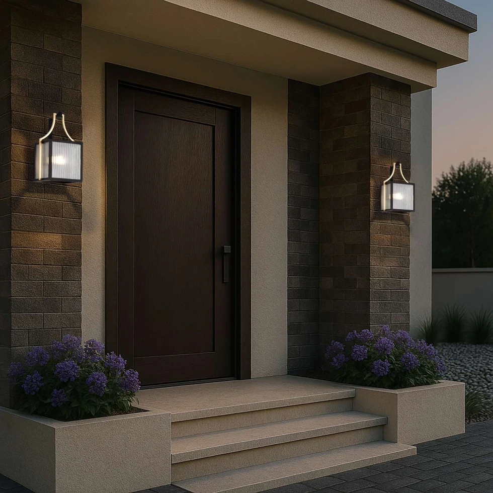 Nuvo Holden Small Outdoor Lantern - Gold and Black Finish