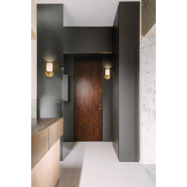 Nuvo Solara Vanity Wall Sconce Lamp - Natural Brass Finish