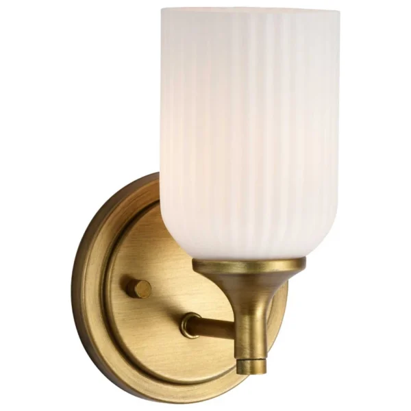 Nuvo Solara Vanity Wall Sconce Lamp - Natural Brass Finish