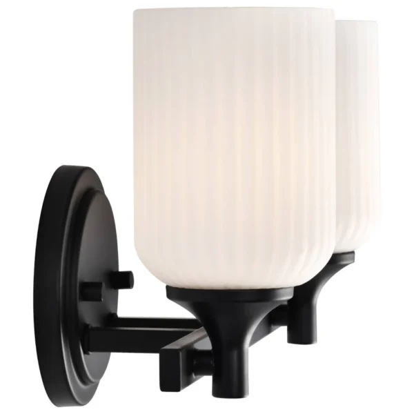 Nuvo Solara 2 Light Vanity Wall Sconce Light - Matte Black Finish