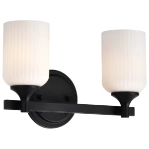 Nuvo Solara 2 Light Vanity Wall Sconce Light - Matte Black Finish