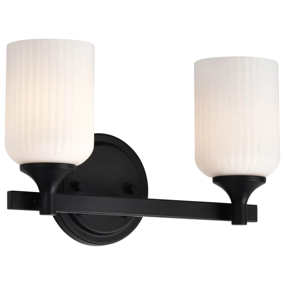 Nuvo Solara 2 Light Vanity Wall Sconce Light - Matte Black Finish