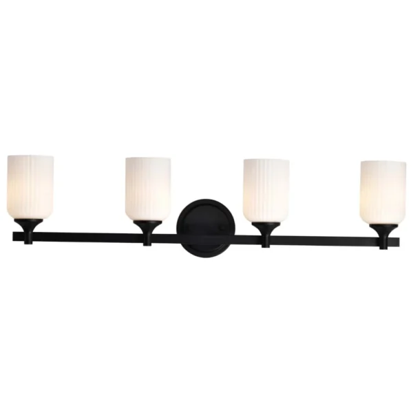 Nuvo Solara 4 Light Vanity Light - Matte Black Finish
