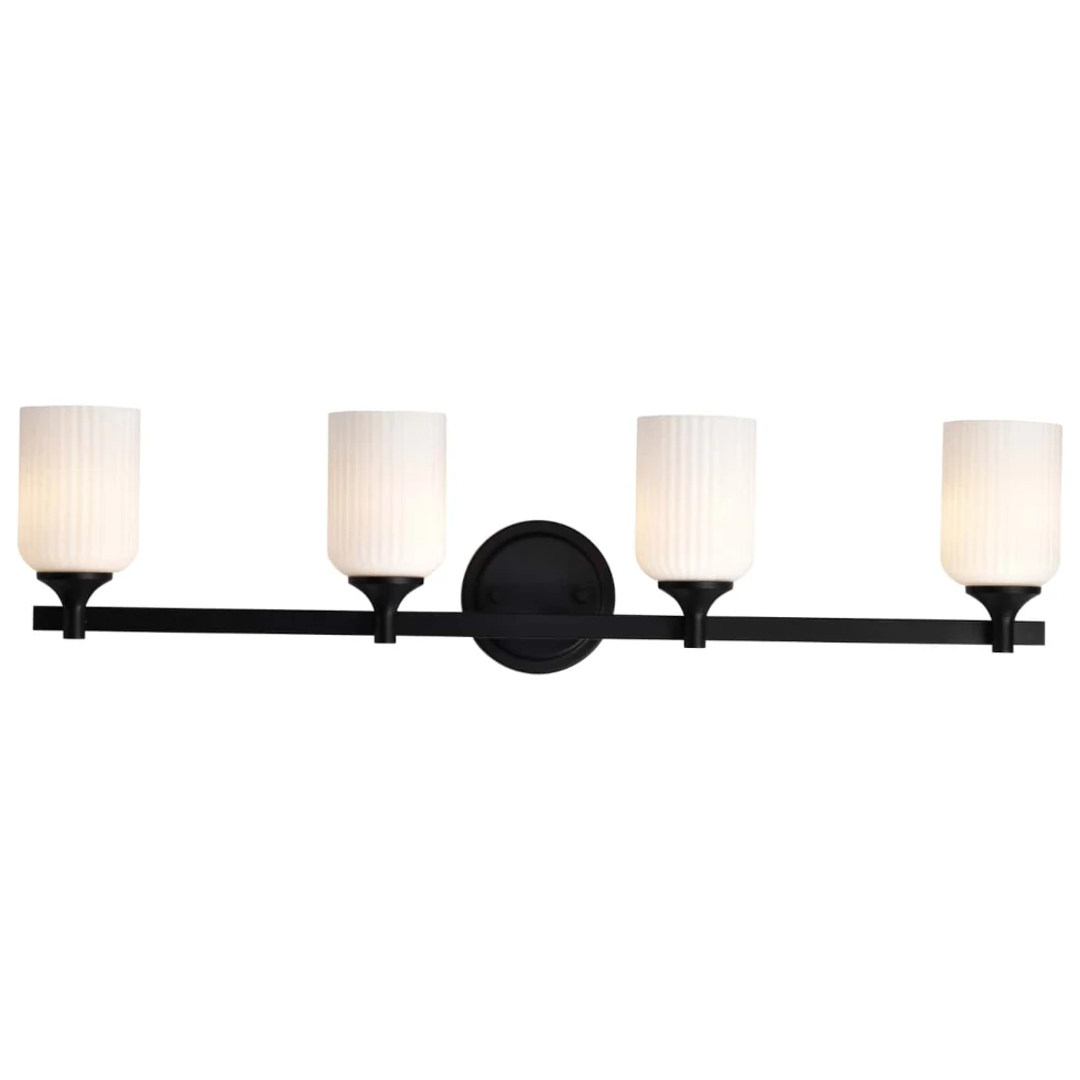 Nuvo Solara 4 Light Vanity Light - Matte Black Finish
