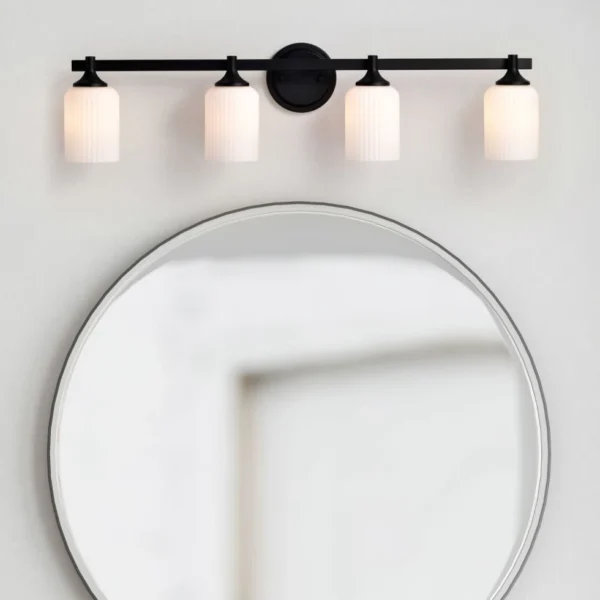 Nuvo Solara 4 Light Vanity Light - Matte Black Finish