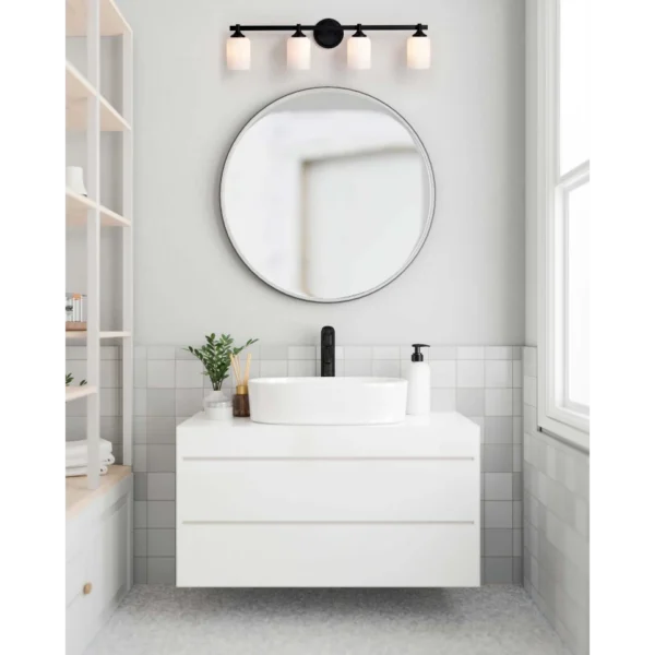 Nuvo Solara 4 Light Vanity Light - Matte Black Finish