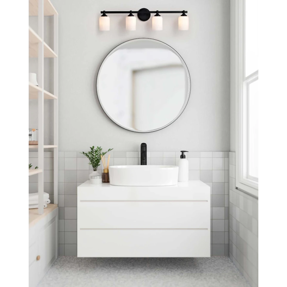 Nuvo Solara 4 Light Vanity Light - Matte Black Finish