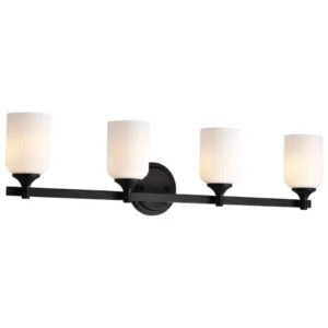 Nuvo Solara 4 Light Vanity Light - Matte Black Finish