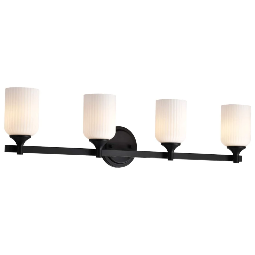 Nuvo Solara 4 Light Vanity Light - Matte Black Finish
