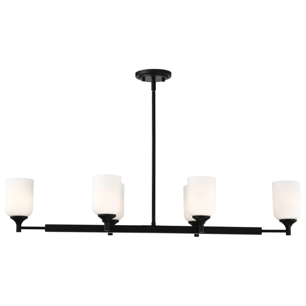 Nuvo Solara 6 Light Island Pendant Lamp - Matte Black Finish