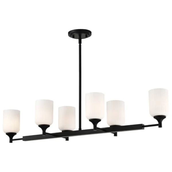 Nuvo Solara 6 Light Island Pendant Lamp - Matte Black Finish