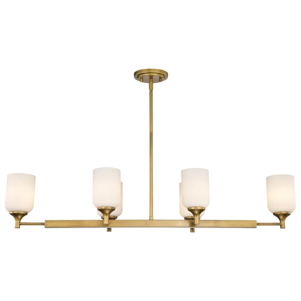 Nuvo Solara 6 Light Island Pendant - Natural Brass Finish