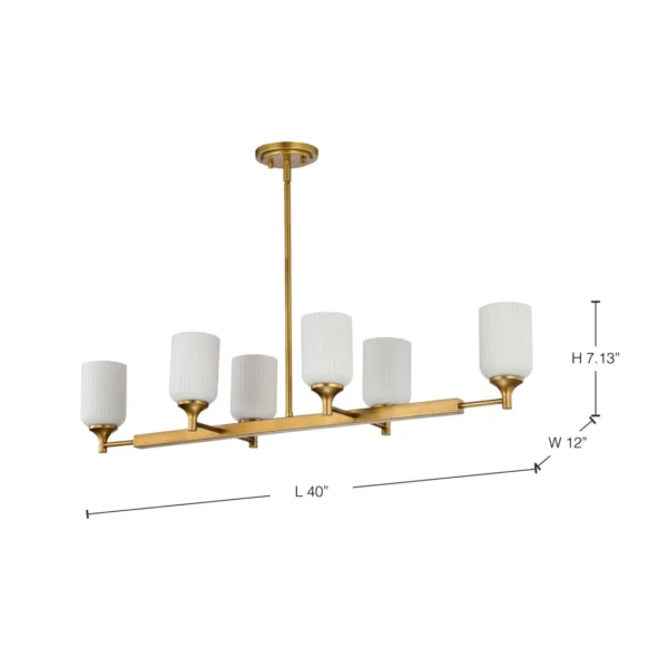 Nuvo Solara 6 Light Island Pendant - Natural Brass Finish