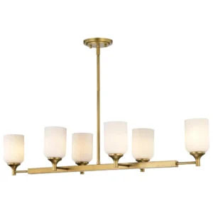 Nuvo Solara 6 Light Island Pendant - Natural Brass Finish