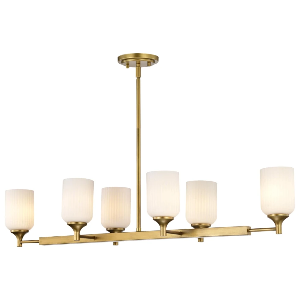 Nuvo Solara 6 Light Island Pendant - Natural Brass Finish