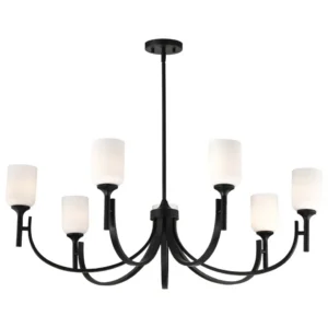 Nuvo Solara 7 Light Chandelier - Matte Black Finish