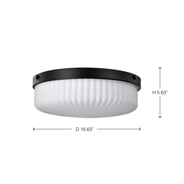 Nuvo Solara Flush Mount Light - Matte Black Finish