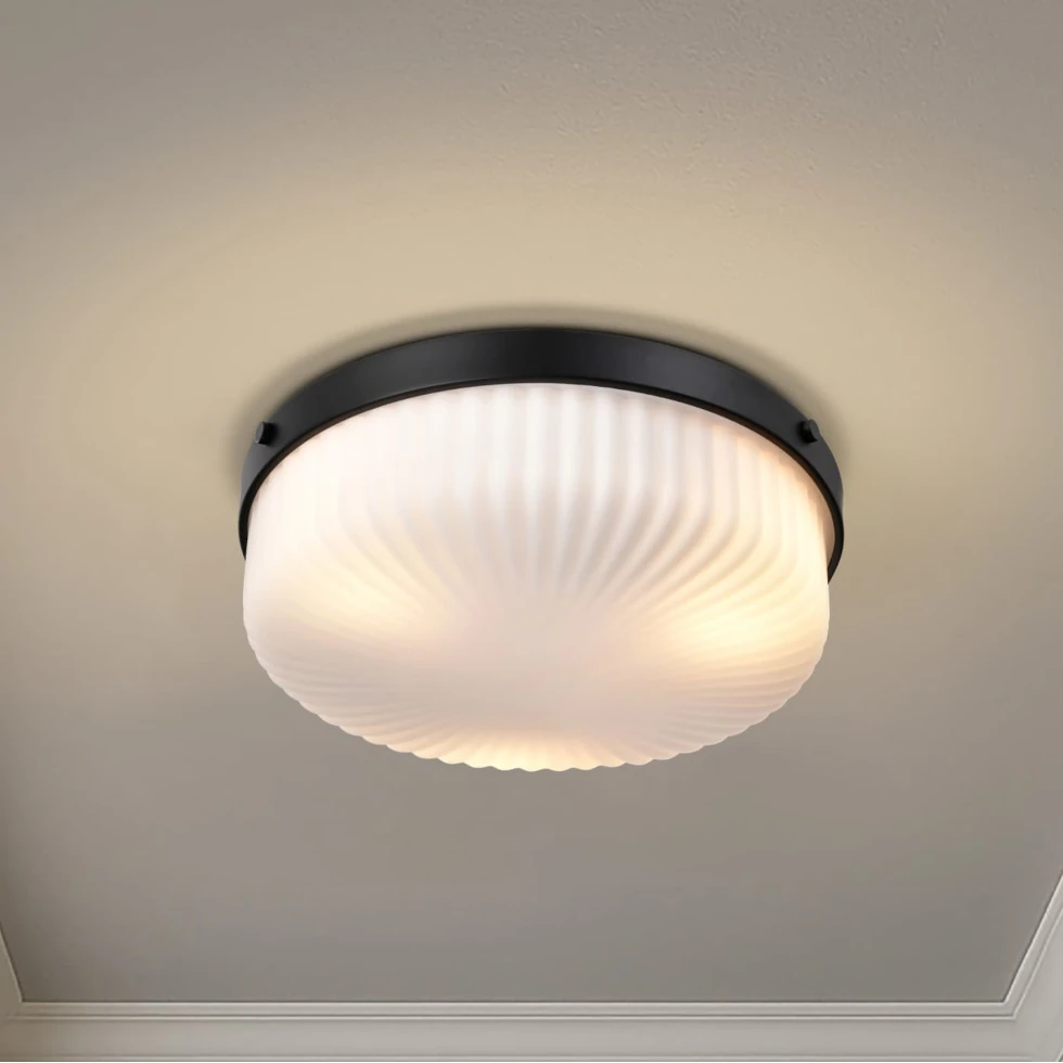 Nuvo Solara Flush Mount Light - Matte Black Finish