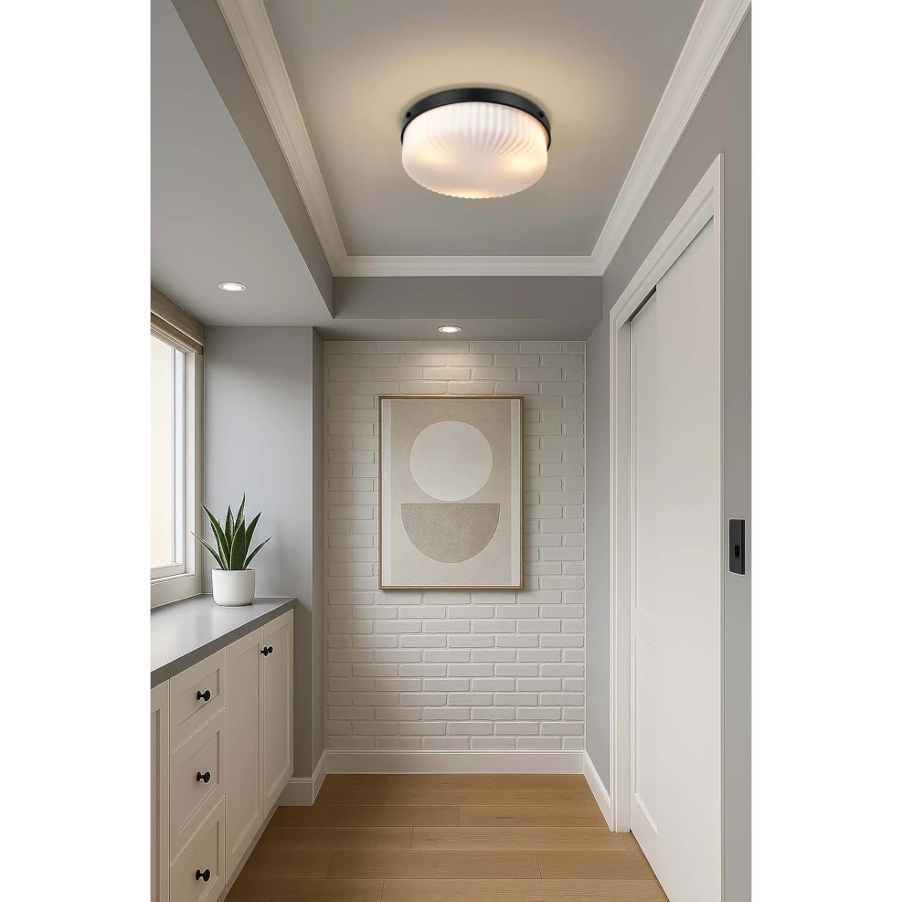 Nuvo Solara Flush Mount Light - Matte Black Finish