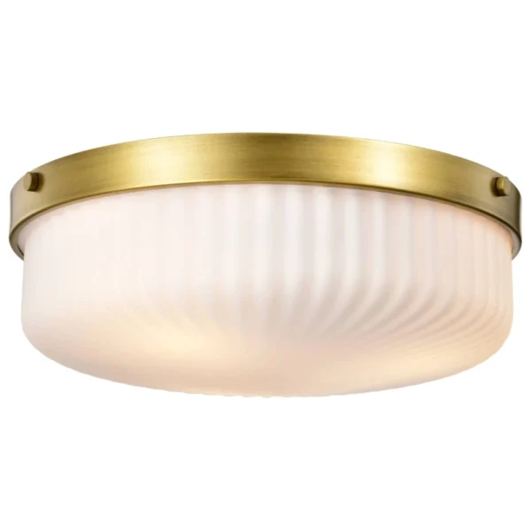 Nuvo Solara Flush Mount - Natural Brass Finish