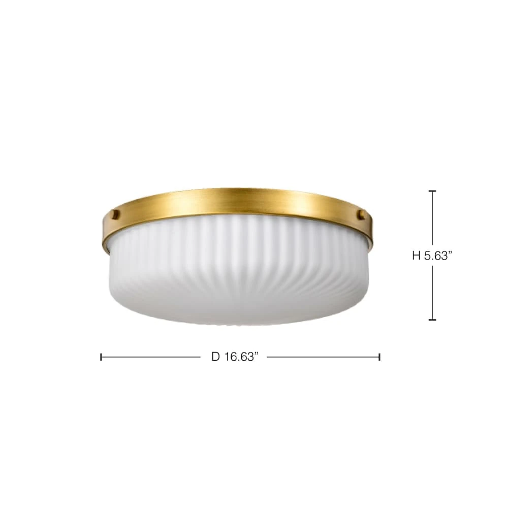 Nuvo Solara Flush Mount - Natural Brass Finish