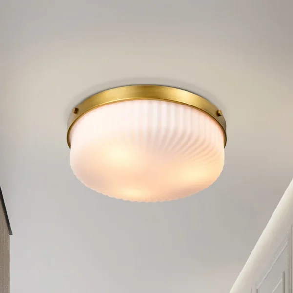 Nuvo Solara Flush Mount - Natural Brass Finish