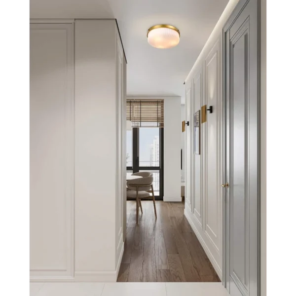 Nuvo Solara Flush Mount - Natural Brass Finish