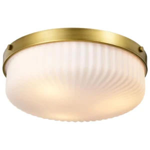 Nuvo Solara Flush Mount - Natural Brass Finish