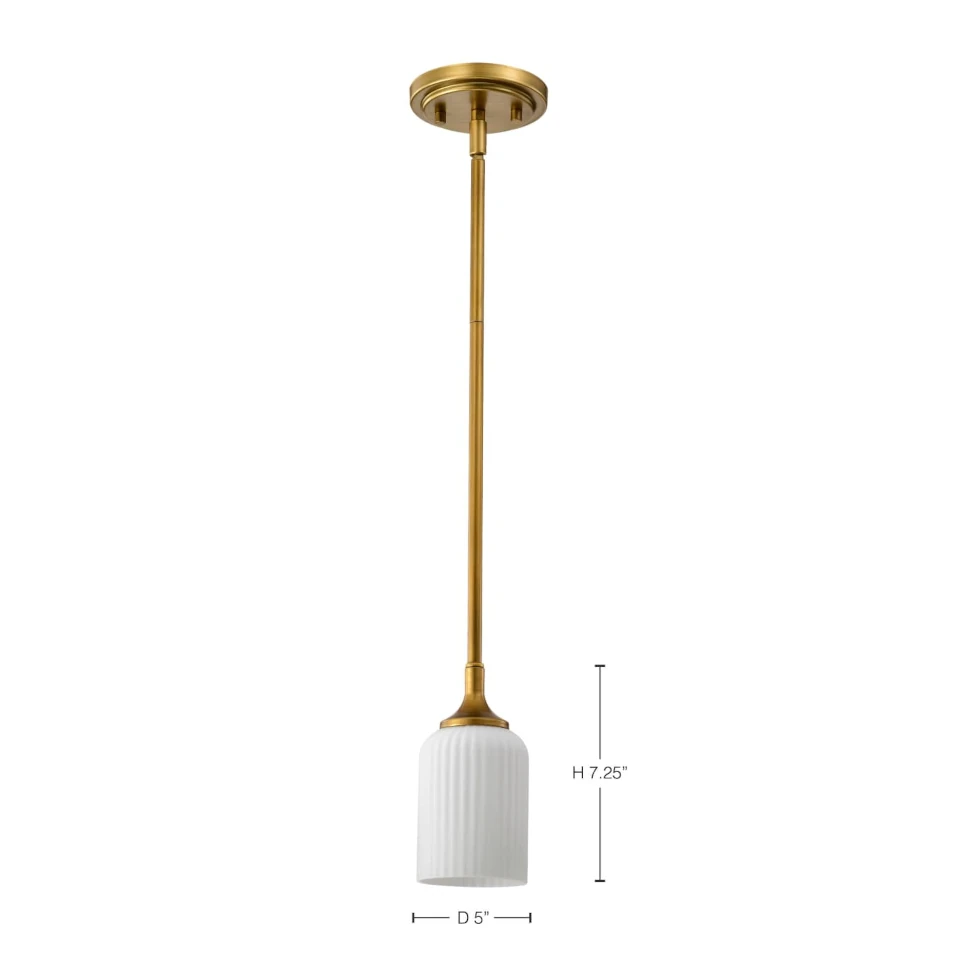 Nuvo Solara Mini Pendant Light - Natural Brass Finish