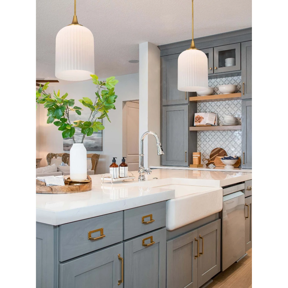 Nuvo Solara Pendant Light - Natural Brass Finish