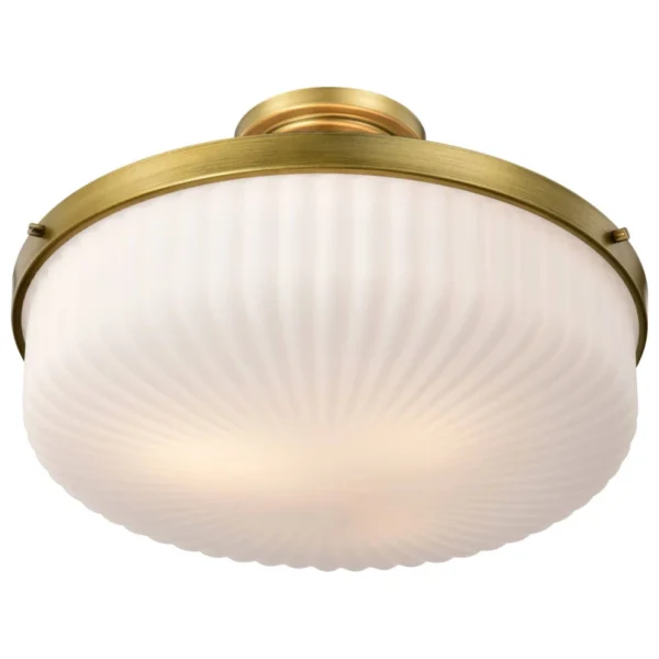 Nuvo Solara Semi Flush Mount - Natural Brass Finish
