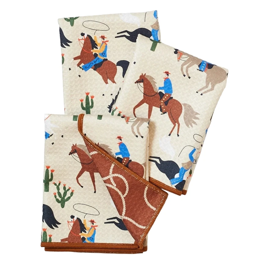 Once Again Home Rodeo Mighty Mini Reversible Towels, Set of 3
