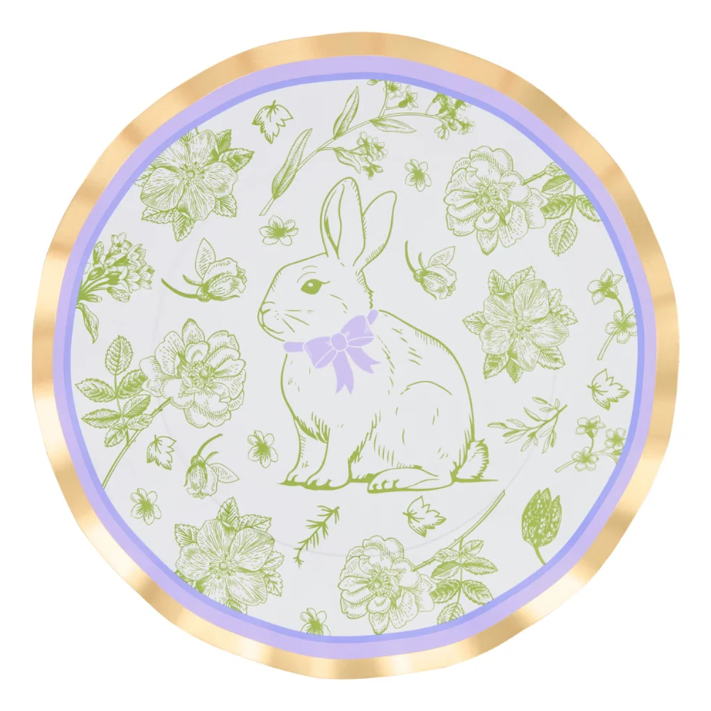 Sophistiplate Easter Toile Dinner Paper Plate, Pack of 8