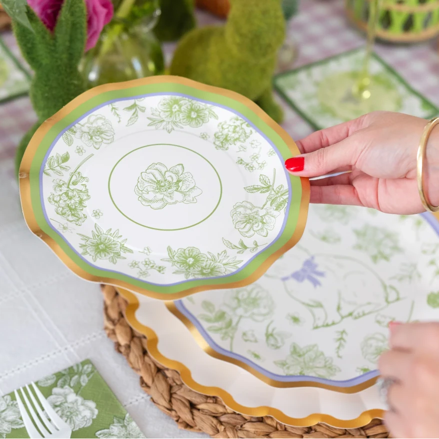 Sophistiplate Easter Toile Salad Paper Plate, Pack of 8