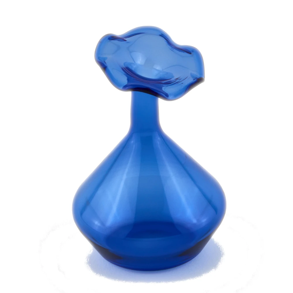 Tizo Glass Vase Angeled Neck - Blue