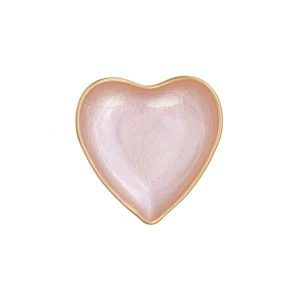 Vietri Baroque Glass Pink Heart Plate