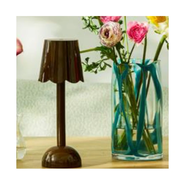 Addison Ross Chocolate Brown Scallop Rechargeable LED Lamp