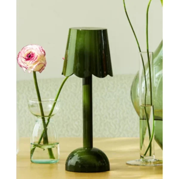 Addison Ross Khaki Green Scallop Rechargeable LED Lamp