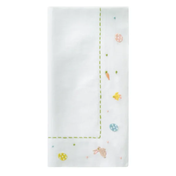 Bodrum Bunny Trail Embroidered Easter Napkin