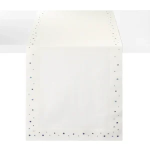 Bodrum Dots Embroidered Table Runner - Blue