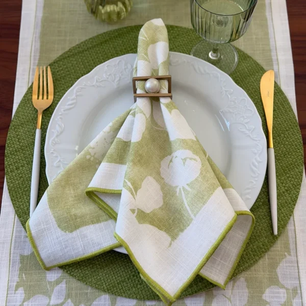 Bodrum Fleur de Lin Floral Napkin - Green