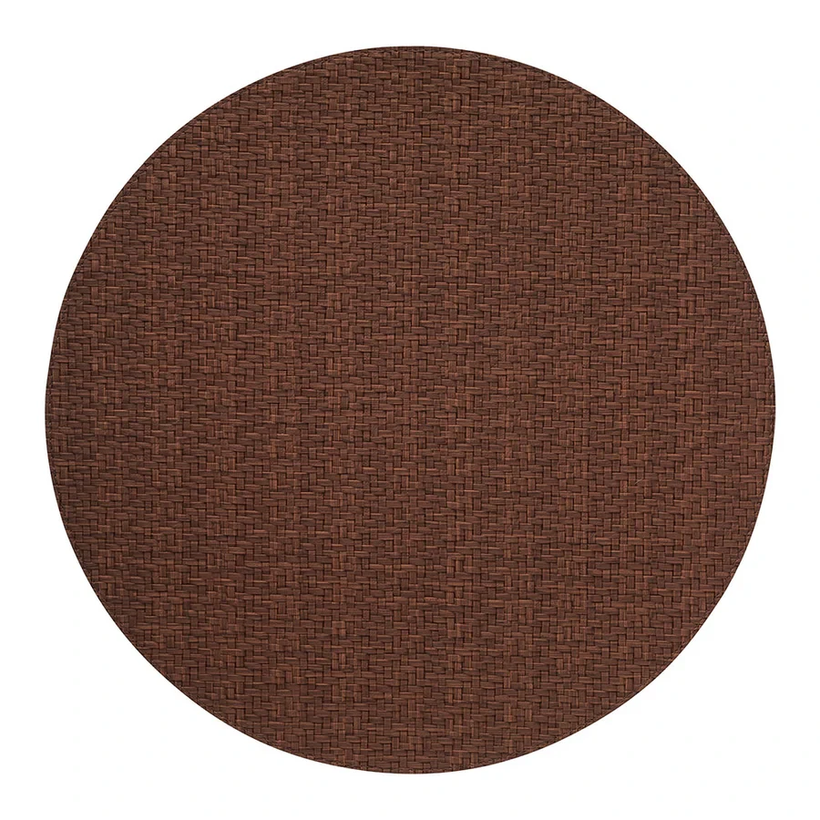 Bodrum Wicker Round Vinyl Placemat - Chocolate